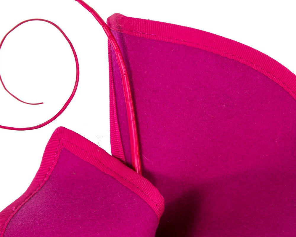 Sculpted fuchsia felt winter racing fascinator-2