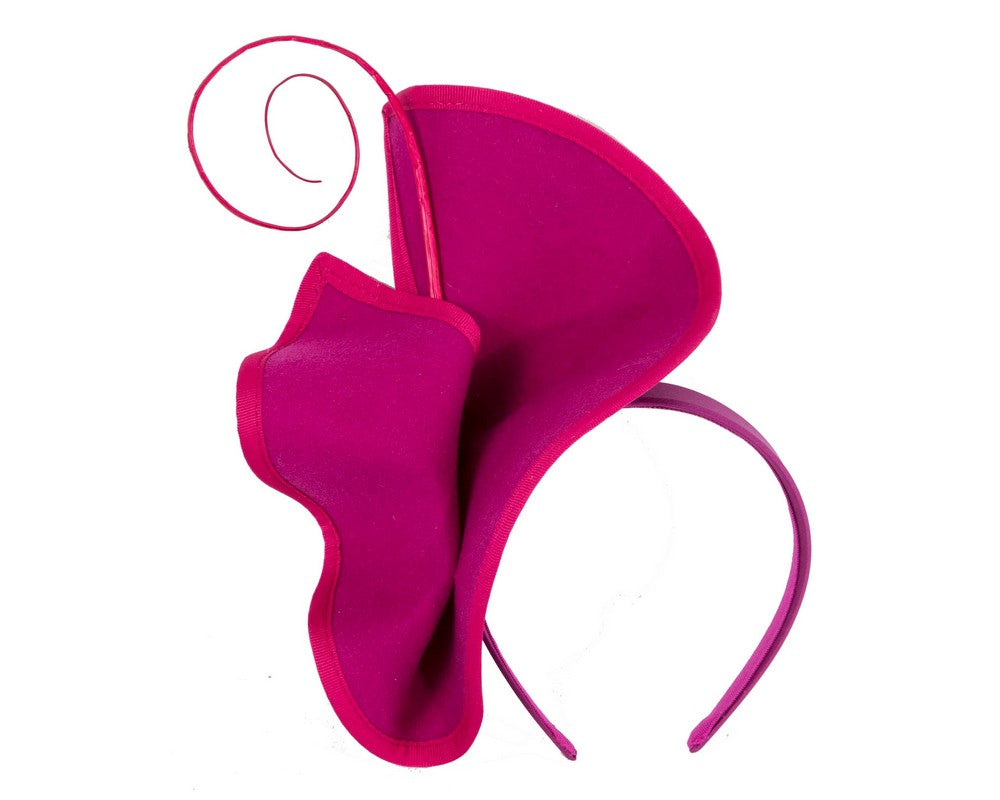 Sculpted fuchsia felt winter racing fascinator-1