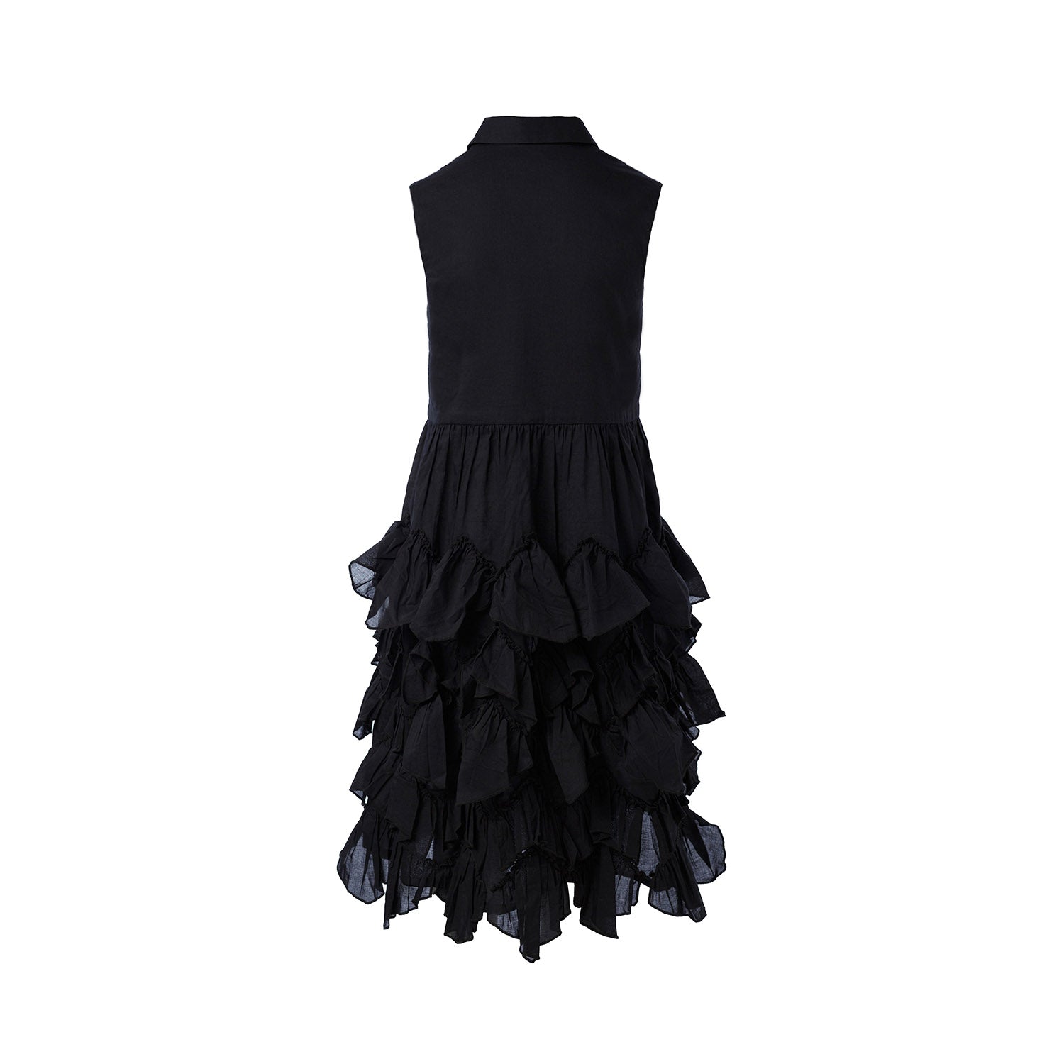 Girls Black Shirt Dress with Ruffles