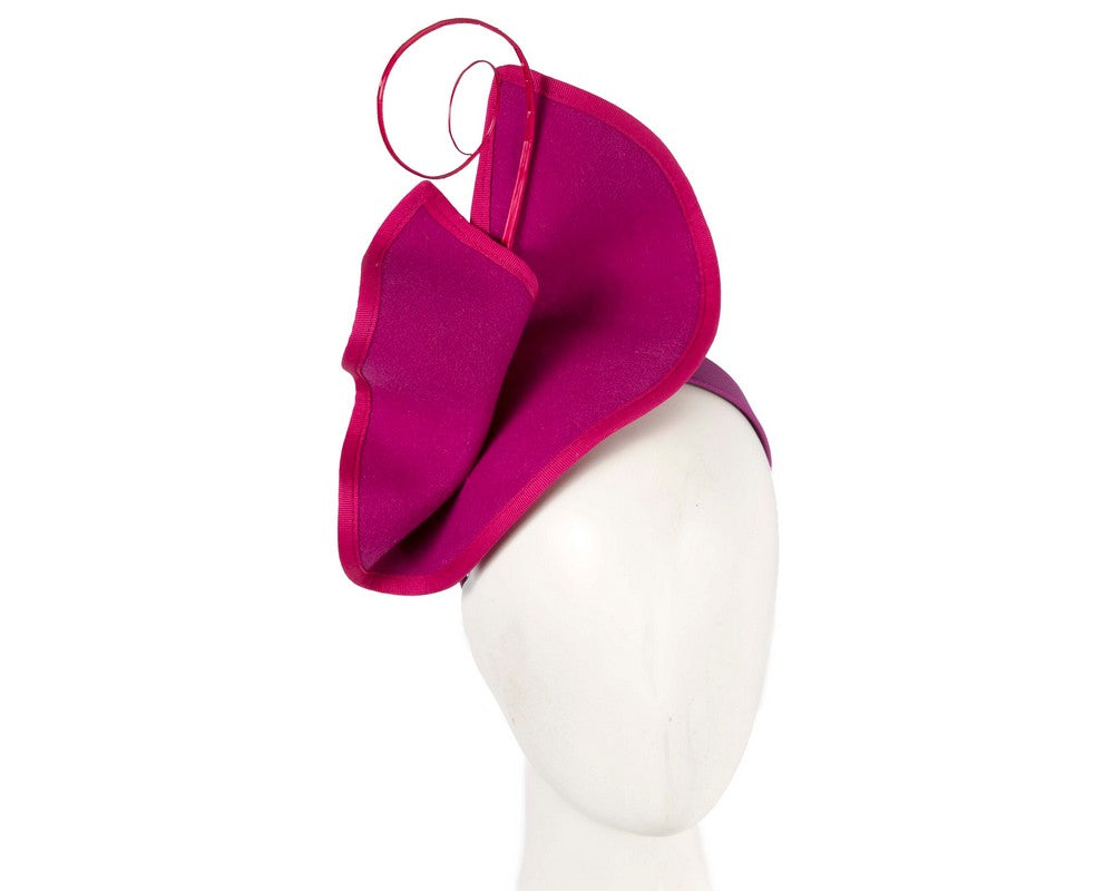 Sculpted fuchsia felt winter racing fascinator-0